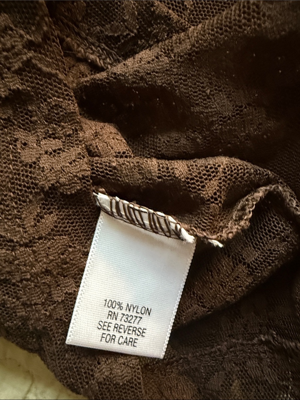 Apt.9 Brown Lace Button-Front Dress Sheer Top Y2K Cottagecore Poetcore - Picture 10 of 11